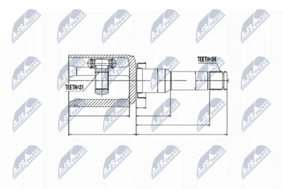 Šarnīru komplekts, Piedziņas vārpsta NTY NPW-DW-017