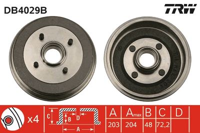 Bremžu trumulis TRW DB4029B