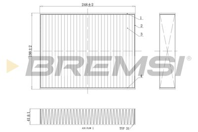 Filtrs, Salona telpas gaiss BREMSI FC0455C