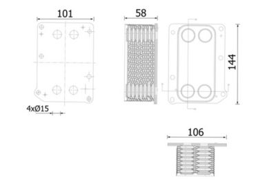 Eļļas radiators, Motoreļļa MAHLE CLC 308 000S