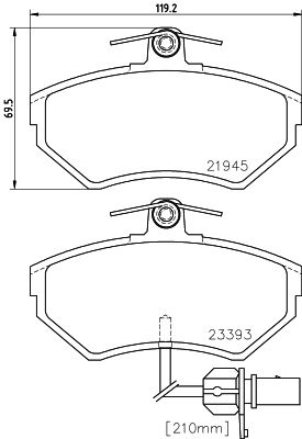Bremžu uzliku kompl., Disku bremzes HELLA PAGID 8DB 355 018-451