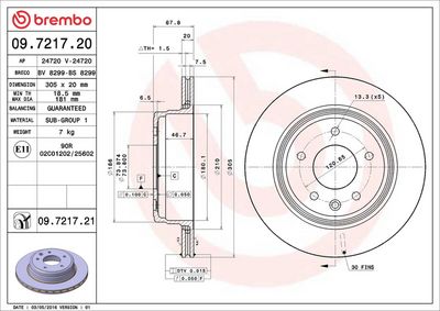 Тормозной диск BREMBO 09.7217.20