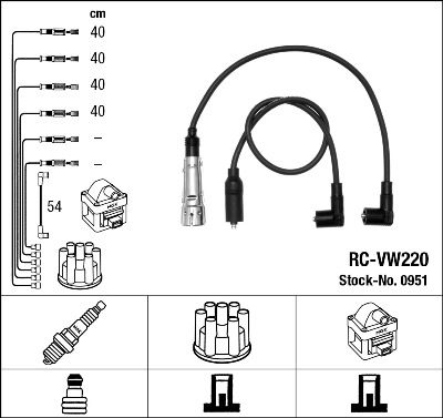 Augstsprieguma vadu komplekts NGK 0951