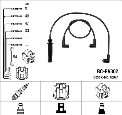 Augstsprieguma vadu komplekts NGK 8267