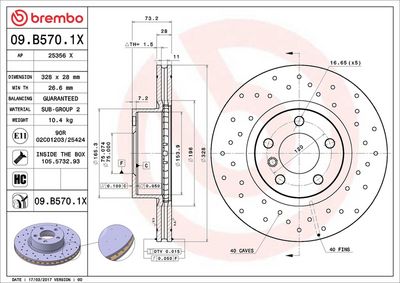 Bremžu diski BREMBO 09.B570.1X