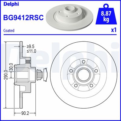 Bremžu diski DELPHI BG9412RSC