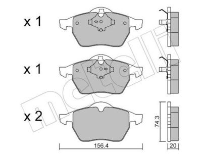 Комплект тормозных колодок, дисковый тормоз METELLI 22-0181-1