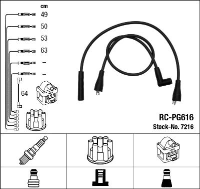 Augstsprieguma vadu komplekts NGK 7216