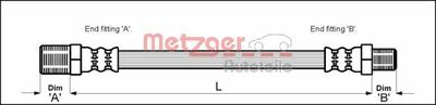 Bremžu šļūtene METZGER 4115148
