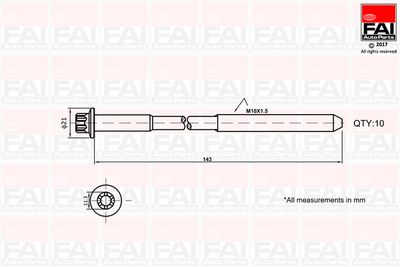 Cilindru galvas skrūvju komplekts FAI AutoParts B489