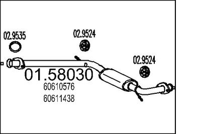 Средний глушитель выхлопных газов MTS 01.58030