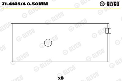 Шатунный подшипник GLYCO 71-4145/4 0.50mm