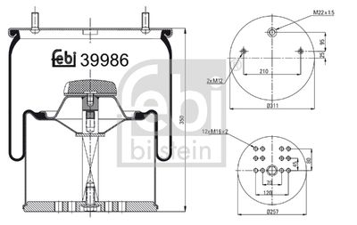 Pneimoatsperes spilvens, Pneimopiekare FEBI BILSTEIN 39986