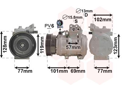 Компрессор, кондиционер VAN WEZEL 8300K146