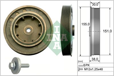 Комплект ременных шкивов, коленчатый вал Schaeffler INA 544010120
