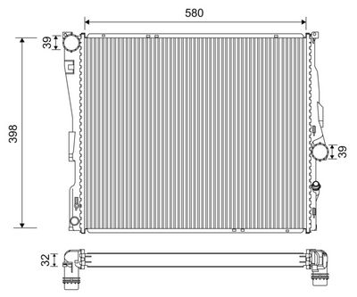 Радиатор, охлаждение двигателя VALEO 701200