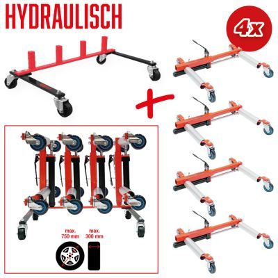 Uzglabāšanas stends, Ratiņi riteņu noņemšanai KS TOOLS 160.1220