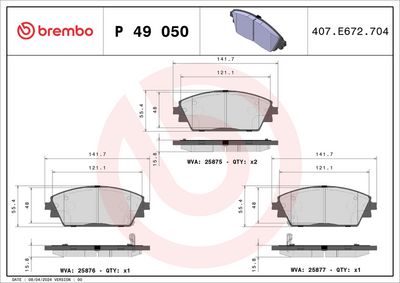 Bremžu uzliku kompl., Disku bremzes BREMBO P 49 050