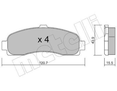 Bremžu uzliku kompl., Disku bremzes METELLI 22-0145-0