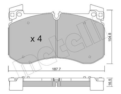 Комплект тормозных колодок, дисковый тормоз METELLI 22-1308-0