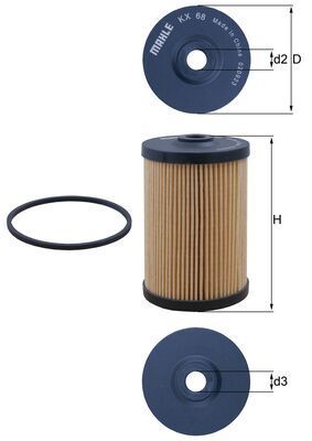 Топливный фильтр MAHLE KX 68D