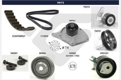 Ķīļrievu siksnu komplekts HUTCHINSON MK15