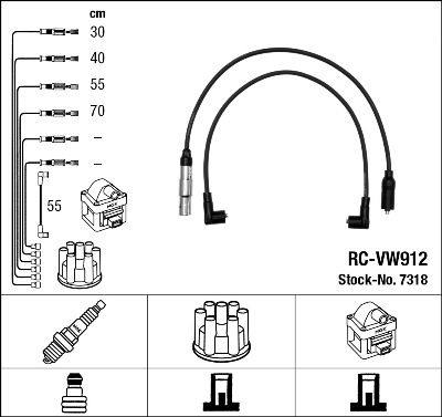 Augstsprieguma vadu komplekts NGK 7318