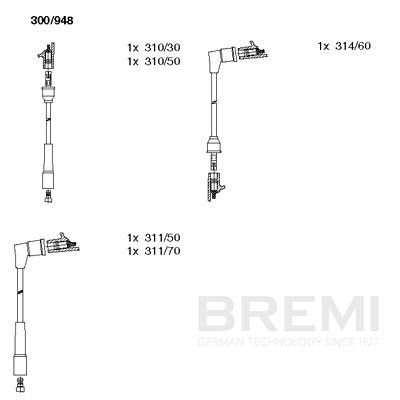 Augstsprieguma vadu komplekts BREMI 300/948