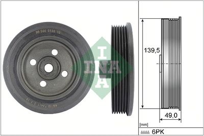 Ременный шкив, коленчатый вал Schaeffler INA 544 0139 10