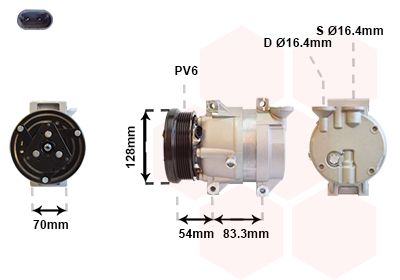 Компрессор, кондиционер VAN WEZEL 8100K071