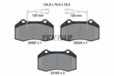 Bremžu uzliku kompl., Disku bremzes TEXTAR 2468701