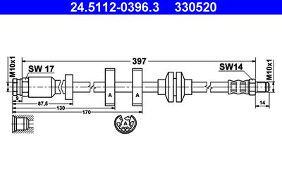 Bremžu šļūtene ATE 24.5112-0396.3