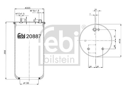 Pneimoatsperes spilvens, Pneimopiekare FEBI BILSTEIN 20887
