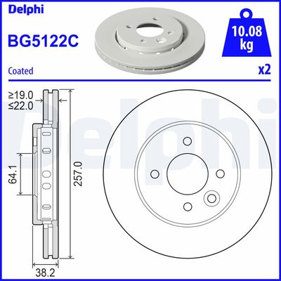 Bremžu diski DELPHI BG5122C