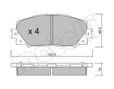 Комплект тормозных колодок, дисковый тормоз METELLI 22-0745-0
