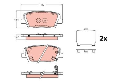 Bremžu uzliku kompl., Disku bremzes TRW GDB2429