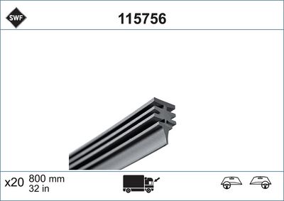 Stikla tīrītāja gumija SWF 115756