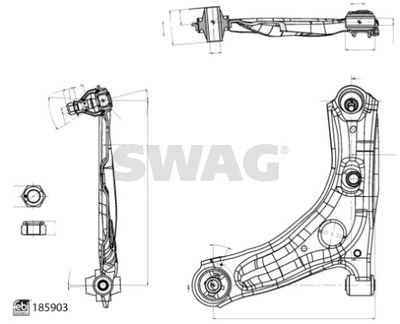 Рычаг независимой подвески колеса, подвеска колеса SWAG 33 11 0144