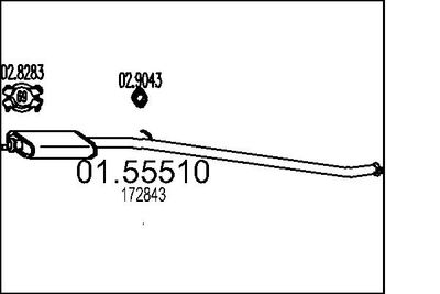 Vidējais izpl. gāzu trokšņa slāpētājs MTS 01.55510