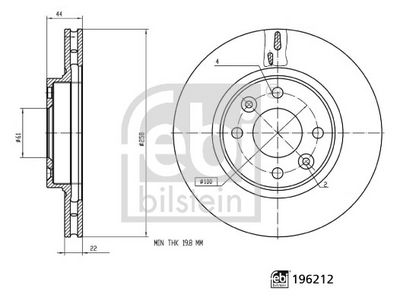 Тормозной диск FEBI BILSTEIN 196212