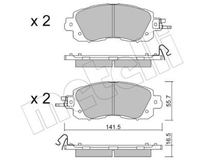 Bremžu uzliku kompl., Disku bremzes METELLI 22-1080-0
