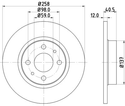 Bremžu diski HELLA PAGID 8DD 355 101-621