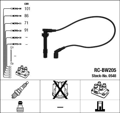 Augstsprieguma vadu komplekts NGK 0548