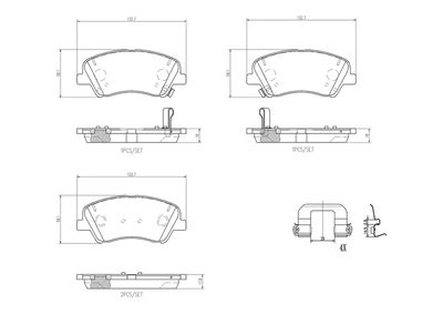 Bremžu uzliku kompl., Disku bremzes BREMBO P 30 098