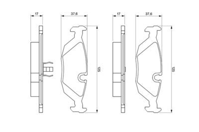 Комплект тормозных колодок, дисковый тормоз BOSCH 0986461111