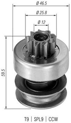Ведущая шестерня, стартер MAGNETI MARELLI 940113020065