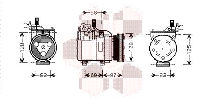 Компрессор, кондиционер VAN WEZEL 8200K093