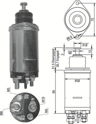 Ievilcējrelejs, Starteris MAGNETI MARELLI 940113050298