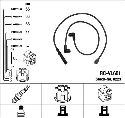 Augstsprieguma vadu komplekts NGK 8223