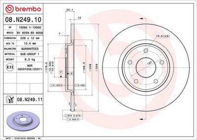 Bremžu diski BREMBO 08.N249.10